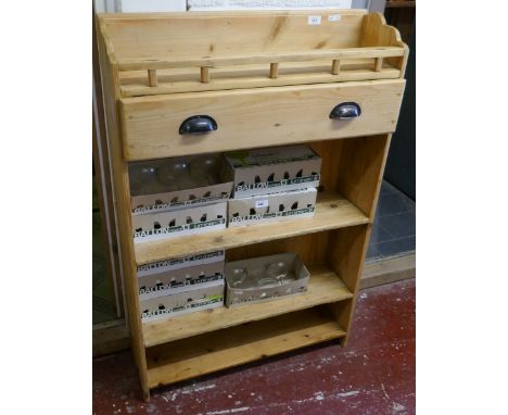 Pine book shelf with drawer 