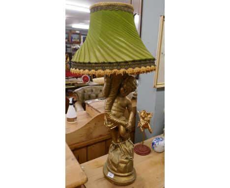 Gilt cherub lamp 