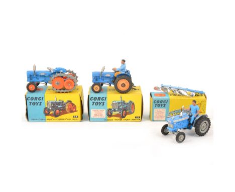 Corgi Toys; four including no.55 Fordson 'Power Major' tractor, no.54 Fordson 'Power Major' with 'Roadless' half tracks, no.5