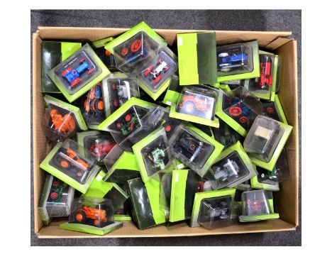 Hachette 1:43 scale tractor models; seventy-six models, all boxed.