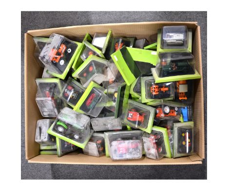 Hachette 1:43 scale tractor models; aprox sixty-seven models, all boxed, some opened.