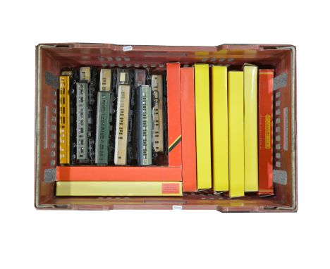 Hornby OO gauge model railway passenger coaches; twenty boxed and loose examples including Pullman; LMS; Great Western; and a
