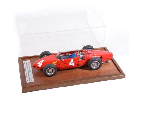 MG Model Plus 1:12 scale model; Ferrari Dino 156, F1 world champion (1961) - Phil Hill, red body with no.4, limited edition n