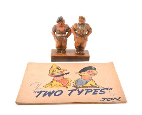 WWII interest: The Two Types by Jon, paperback comic illustrated book published by The British Army Newspaper, along with an 