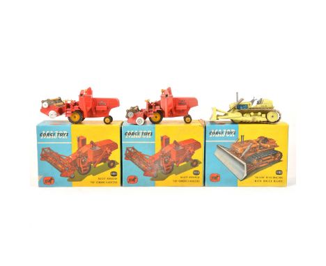 Corgi Major Toys; three including no.1111 Massey-Ferguson 780 Combine Harvester (x2), no.1102 Euclic TC-12 tractor with doxer