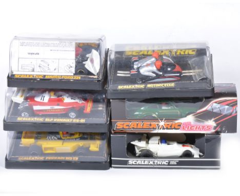 Scalextric; a Rally-Cross set (a/f), and six boxed slot-cars, including C026 March Ford 721, C137 Elf Renault RS-01, C136 Fer