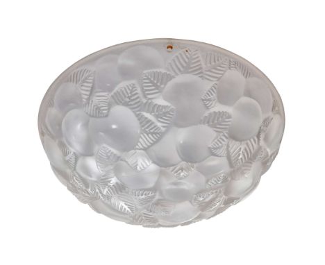  RENÉ LALIQUE (1860-1945) PAIR OF LAUSANNE PLAFONNIERS, NO. 2479 designed 1929clear and frosted&nbsp;each moulded R. LALIQUE 