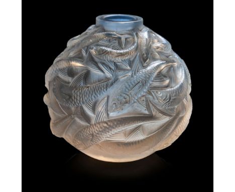  RENÉ LALIQUE (1860-1945) OLERON VASE, NO. 1008 designed 1927cased opalescent and grey stainedengraved R. Lalique France&nbsp