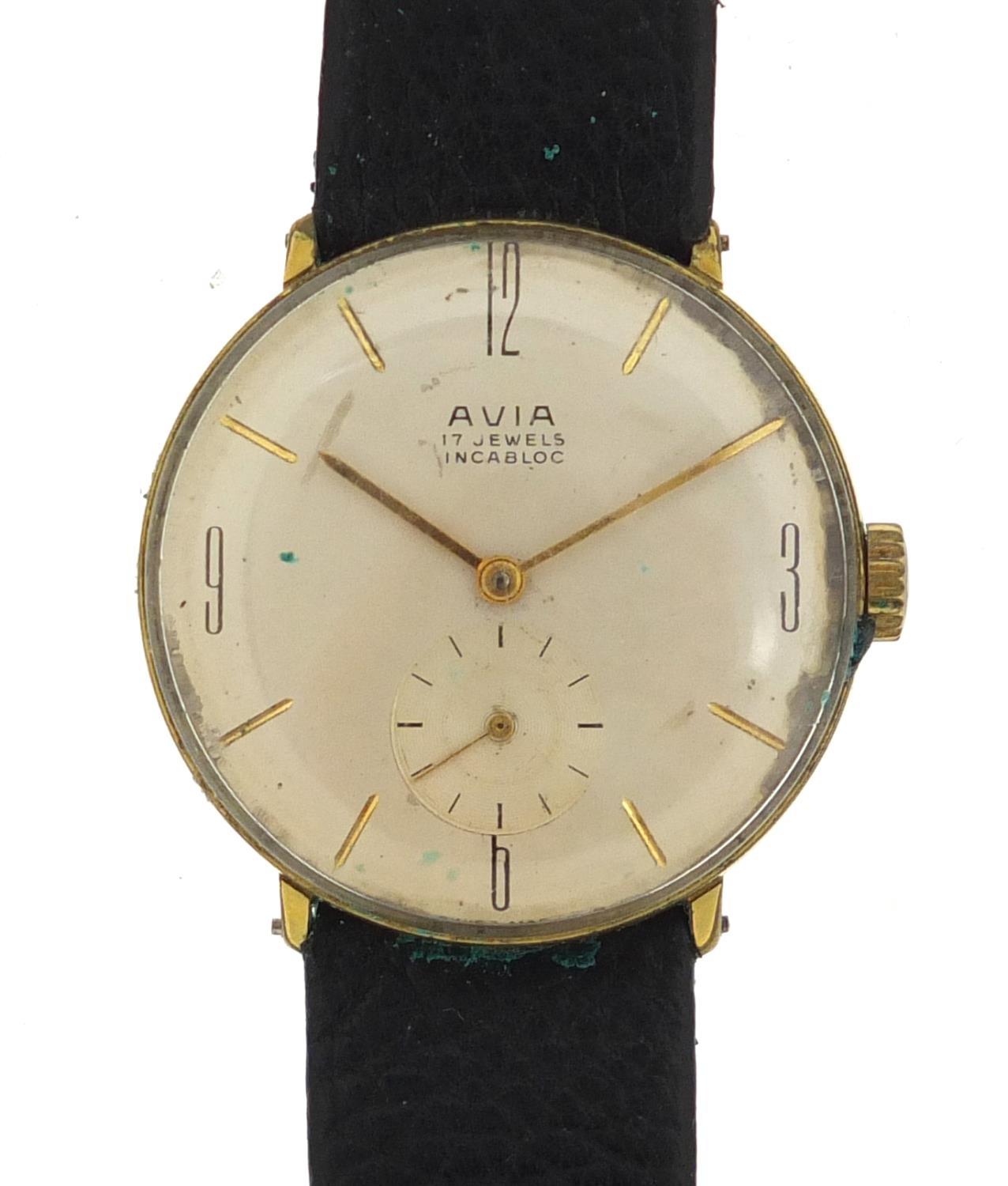 Vintage gentleman's Avia Incabloc wristwatch with subsidiary dial, 3