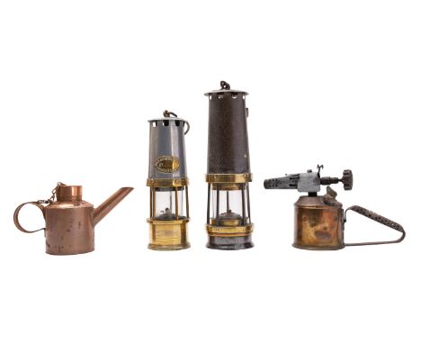 A Davis &amp; Kirby pattern Miner's lamp by John Davis &amp; Son, Derby,together with a miner's lamp by J H Rothwell &amp; Co
