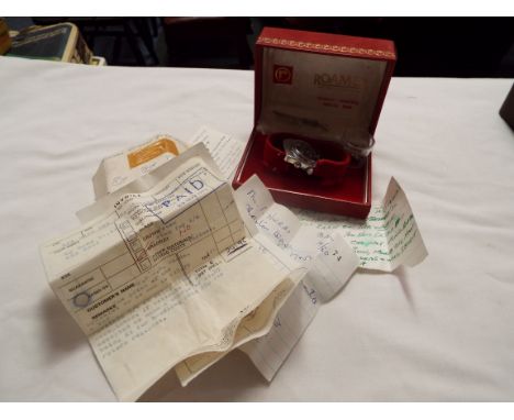 A vintage Roamer 'Stingray S Rota 44' date gent's wristwatch with box and paperwork (lacking strap)