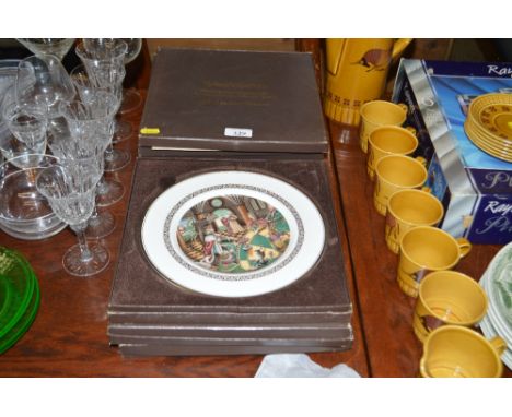 Six Royal Worcester "King Arthur" plates in original boxes