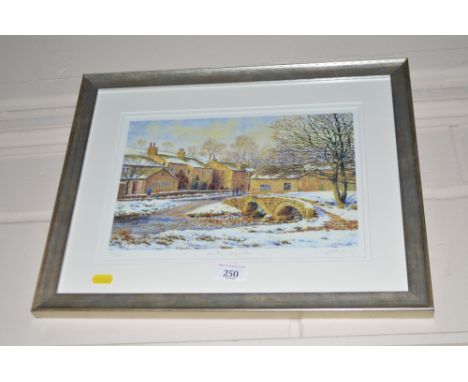 K Melling, pencil signed limited edition print of a winter scene 