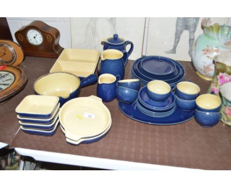 A quantity of Denby stoneware dinnerware, teacups and saucers