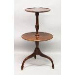 A GEORGE III DESIGN MAHOGANY TWO TIER DUMB WAITER. 3ft 0ins high.