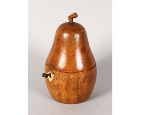 A GOOD PEAR TEA CADDY. 7ins high.