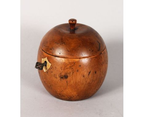 A GOOD APPLE TEA CADDY. 4.5ins high.