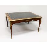 A GOOD 19TH CENTURY LOUIS XVI KINGWOOD BUREAU PLAT with inset leather top and ormolu mounts. 4ft