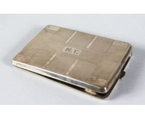 A .800 ENGINE TURNED CIGARETTE CASE.