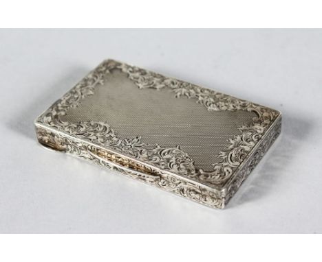 A FRENCH ENGRAVED ENGINE TURNED CARD CASE. 3ins x 2ins.