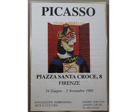 Pablo Picasso (spanisch, 1881 - 1973), Ausstellungsplakat, 1995, Maße: 100 x 70 cm. Altersgemäß guter Zustand, gewellt.