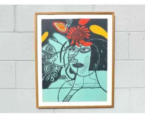 CORNEILLE (1922-2010) A framed and glazed lithograph, 'Visgae de Femmes', on Arches paper. Signed bottom right. With COA from