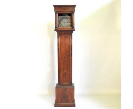 A walnut and fruitwood cased longcase clock, the nine inch brass dial, signed Rob. Simpkin, Bishops Stortford, with a single 