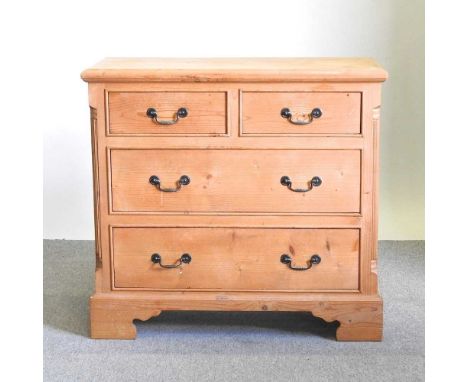 A modern pine chest of drawers, on bracket feet98w x 48d x 91h cm