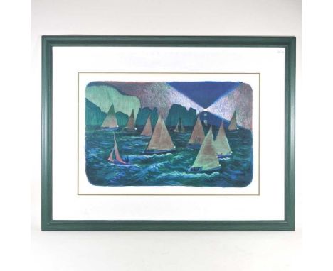 Mary Beresford-Williams, b1931, Night Race, artist's proof, signed in pencil and dated 88, lithograph, 44 x 64cmOverall condi