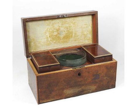 A Regency mahogany tea caddy, with a fitted interior, 31cm wide