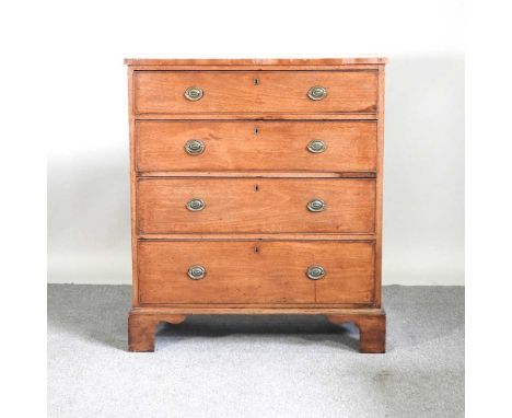 A 19th century chest of drawers, of small proportions, on bracket feet, 92cm wide92w x 46d x 107h cm