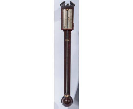 Richard Northern, HullA stained mahogany stick barometer, silvered chart with thermometer, signed Richd [sic.] Northern HULL,