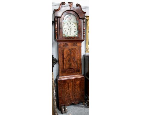 A Mahogany Eight Day Long Case Clock, signed W.Flather, Halifax, circa 1840, 241cm highWith pendulum and two weights