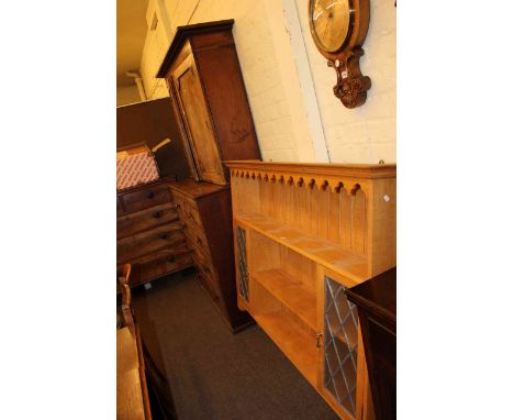 Victorian mahogany linen press, the two door top above a base of two short and three long drawers, 207cm by 132cm by 53cm, al