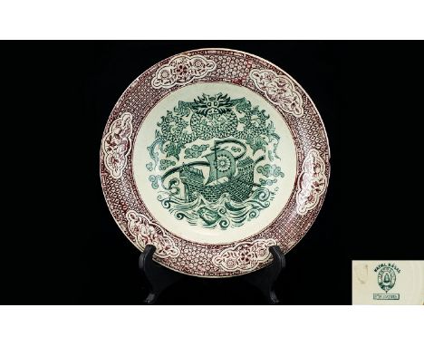 An Earthenware Soup Plate By J. & M.P. Bell & Co. Ltd Glasgow In 'KAPAL BASAR' Design, circa 1890's. Marked to underside, Kap