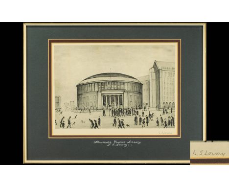 Laurence Stephen Lowry 1887 - 1976 Pencil Signed by The Artist Ltd and Numbered Edition Lithograph / Print. Titled ' The Refe