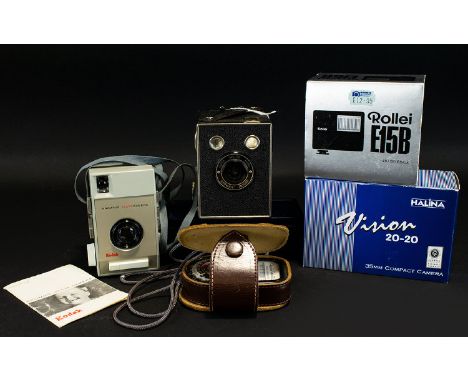 A Good Collection of Vintage Cameras and Accessories, To Include 1/ Kodak Brownie Vecta Camera with Strap, Excellent Conditio