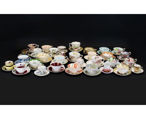 A Large Collection of Vintage Cups and Saucers (35)  sets in total. Varied collection to include 1950's Paragon hand painted 
