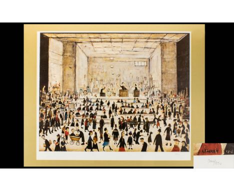 Laurence Stephen Lowry R.A (1887 - 1976) Limited Edition Colour Lithograph Titled 'The Auction Rooms' Published by Michael St