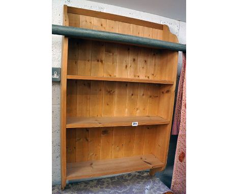 Pine wall mounted book shelf