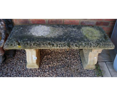 Stone pedestal garden bench