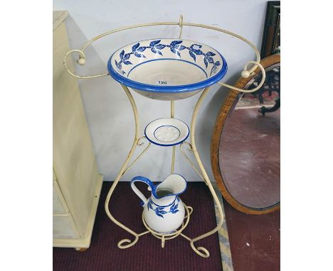French style metal and ceramic wash stand