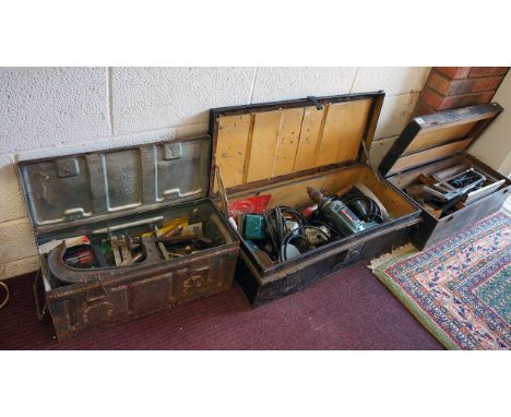 3 boxes of assorted tools and power tools