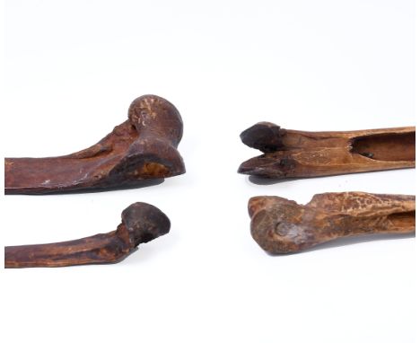 P.N. Guinea, Abelam, a collection of four cassowary bone ceremonial daggers; h. 22 - 39 cm. Provenance, from the collection o