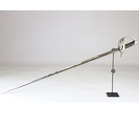 French officer latte, no marking, private manufactureSizes: L. totale= 1070mm L Lame= 930mm l lame= 20mmWeight (K): 0,88kgCon