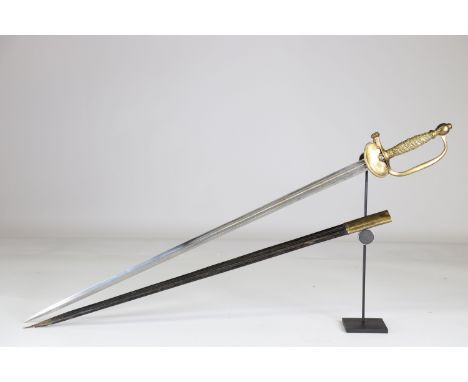 French officer sword 19thSizes: L. totale= 930mm L Lame= 770mm l lame= 25mmWeight (K): 0,93kgCondition: At first glance: pati