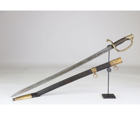 French saber with scabbard 19thSizes: L. totale= 910mm L Lame= 760mm l lame= 30mmWeight (K): 1,19kgCondition: At first glance