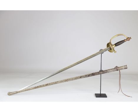 Latte French officer genius 19thSizes: L. totale= 970mm L Lame= 800mm l lame= 20mmWeight (K): 1,04kgCondition: At first glanc