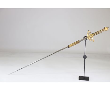 rapier sword triangular blade, German, ca 1800, engraved bladeSizes: L. totale= 920mm L Lame= 760mm l lame= 15mmWeight (K): 0