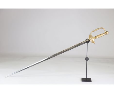 French Naval Officer Sword 1880-1890Sizes: L. totale= 950mm L Lame= 810mm l lame= 26mmWeight (K): 0,75kgCondition: At first g
